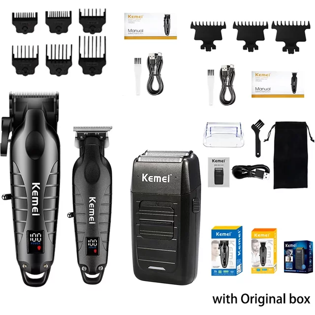 Kemei KM-2290 KM-2293 KM-1102 Hair Clipper Kit for men Electric Shaver Hair Trimmer Professional Cutting Machine Clippers Men