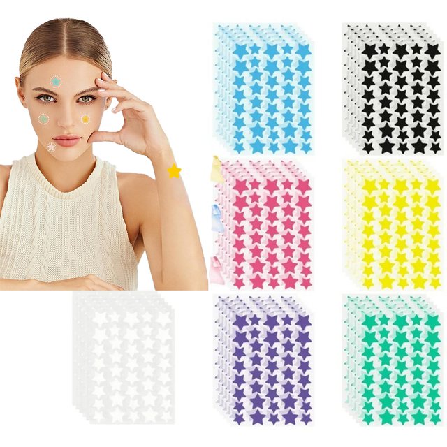 1400 pieces of Multi-color Star Acne Patches,Pimples Patches,Facial Acne Patches,Concealer Acne Patches,Ultra-thin