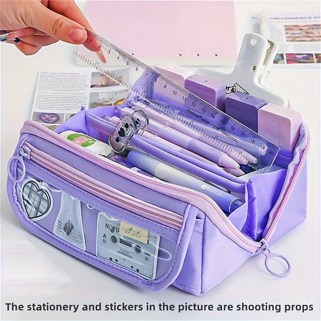 Multi-Functional Storage Solution Multi-Compartment Storage of School Supplies and Cosmetics Aesthetically Pleasing Pencil Cases