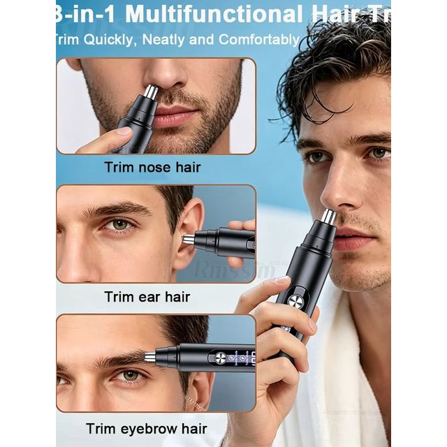 Nose Hair Trimmer Mini Portable Electric Nose Hair Clipper Rechargeable Automatic Shaving Nose Eyebrow Ear Painless Hair Remover