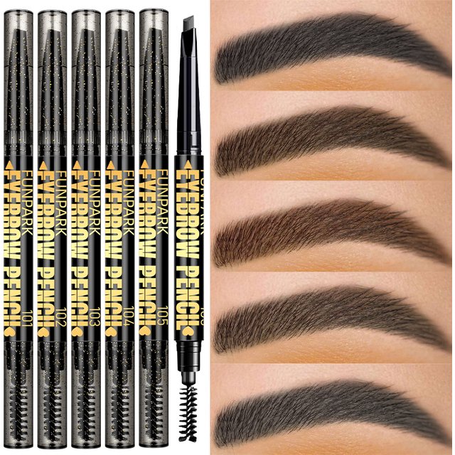 Double-head Eyebrow Pencil High Pigment Non-fading Waterproof Durable 5 Color Byebrow Pen Eye Makeup for women Cosmetics