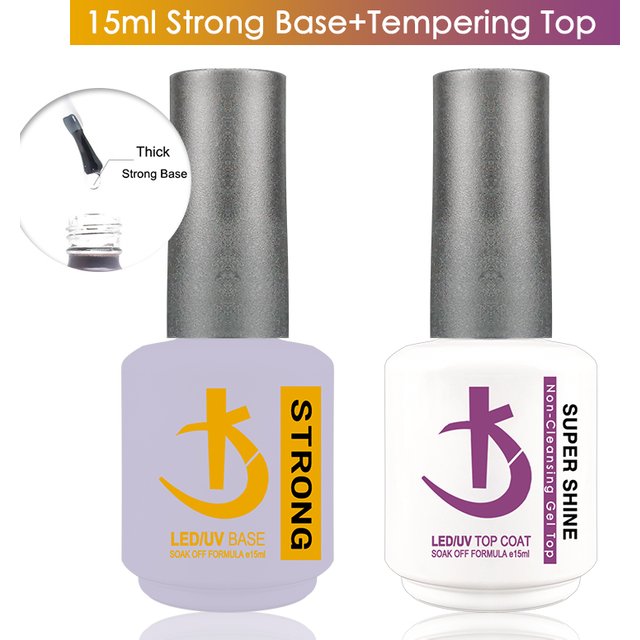 KODI JYJ Latest Strong Base and Top Coat Gel Polish 15ml Thick UV Rubber Base Varnish Hybrid Nail Art Semipermanent Nail Polish