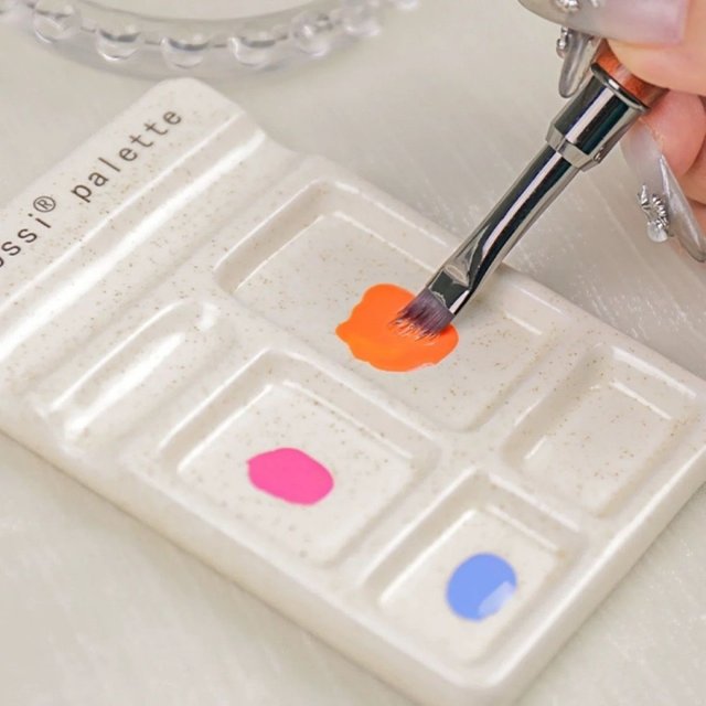 Multifunctional Colour Palette Ceramic Painting Pigment Palette Nail Polish Colour Palette Pen Rest Compact Ceramic Plate