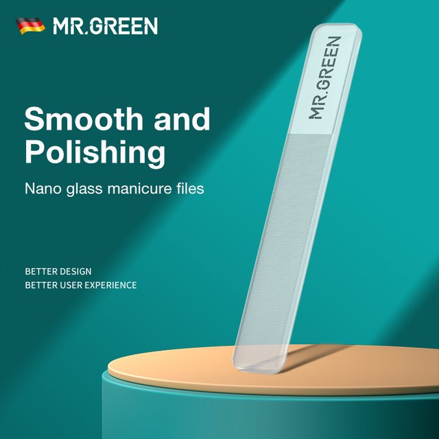 MR.GREEN Nano Glass Nail Files Washable Nail Polishing Make Nails Brighten Easily Like Nail Polish
