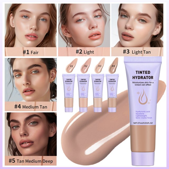 High Coverage CC cream Foundation Matte Finish Light Oil-Free Intense Moisturizing Foundation Hyaluronic Acid Sheer Base Makeup