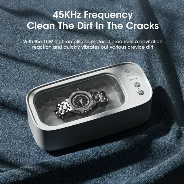 Portable Ultrasonic Cleaner Rechargeable 40KHz Deep Clean for Jewelry Eyeglasses Razors Braces Comb Makeup Brush etc