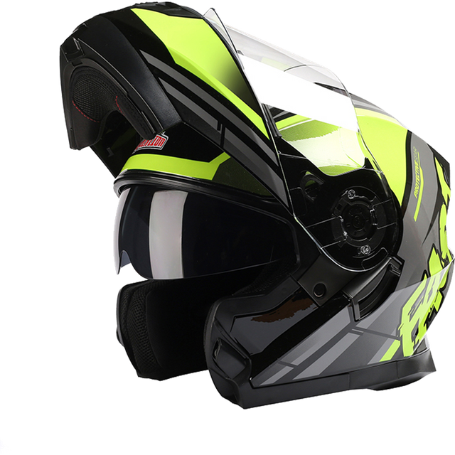 Casques de moto modulaires Racing à double visière relevable, casques de motocross, tailles S-XXL, avec écran facial et visière solaire intérieure, homologués DOT ECE