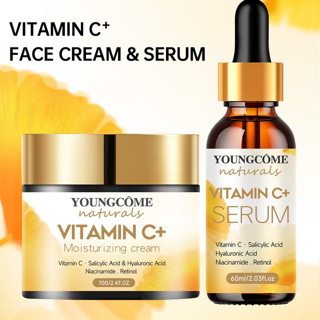 Vitamin C Face Cream & Essential Set Retinol Smooth Wrinkle Moisturizing Firming Hyaluronic Lightening Repairing Smooth Skincare