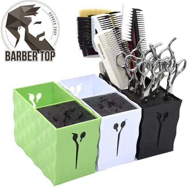 Hairdressing Scissors Stand Salon Hair Clips Comb Scissors Organizer Barber Tools Display Box Hairbrush Storage Case