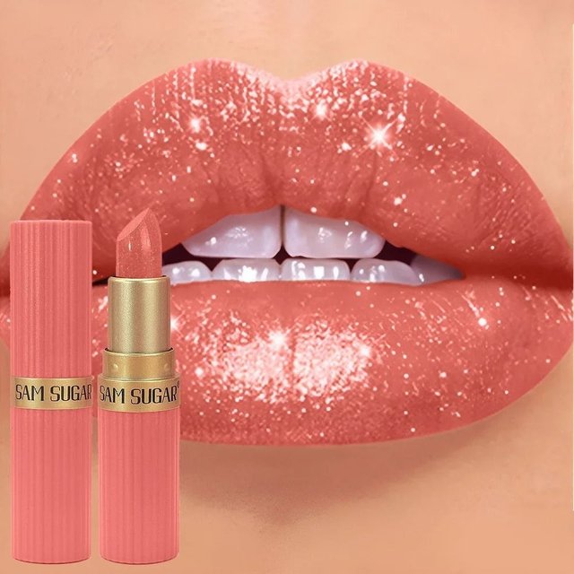 Waterproof Glitter Lipstick Long Lasting Non-Fade Lip Gloss Chocolate Brown Lipstick Women