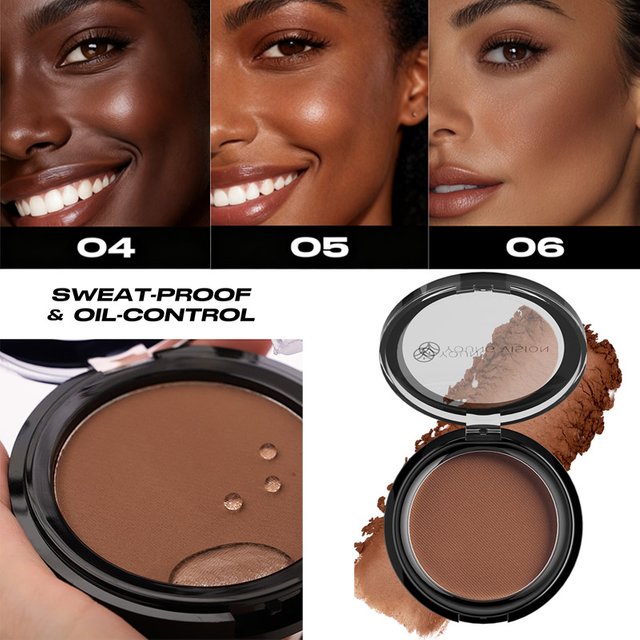 Professional Matte Contour Powder Palette - Long-Lasting Bronzer & Highlighter Makeup Kit for 3D Face Shaping,
