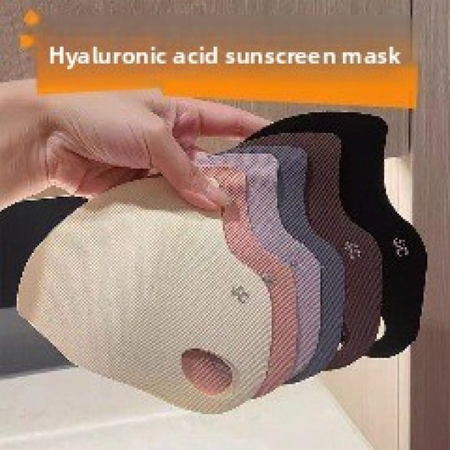 Masque solaire pour les yeux, 5 pièces, protection UV à l'acide hyaluronique, masque facial 3D lavable pour femmes