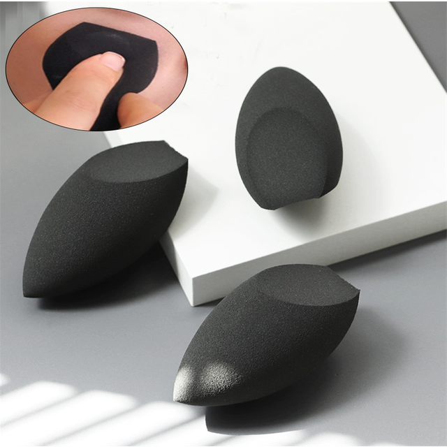 1/2/3pcs Soft Beauty Makeup Blending Sponge Egg Shaped Two Side Cutting Sponge Wet Dry Use Liquid Foundation Cosmetics Tools