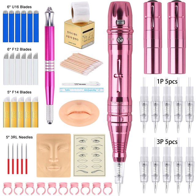 Wireless PMU Machine Permanent Makeup for Eyebrows Miroblading Eyeliner Lip Microshading Professional Rotary Tattoo Pen Gun Kit