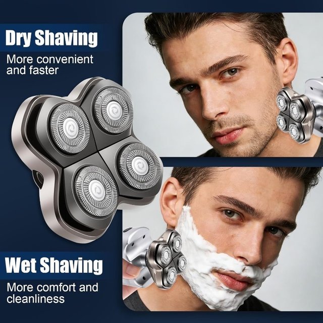 Pro 4 Head Replacement Blade Compatible with Skull Pitbull/Butterfly Kiss Pro/Palm Shavers Wet&Dry Washable Electric Shaver Head