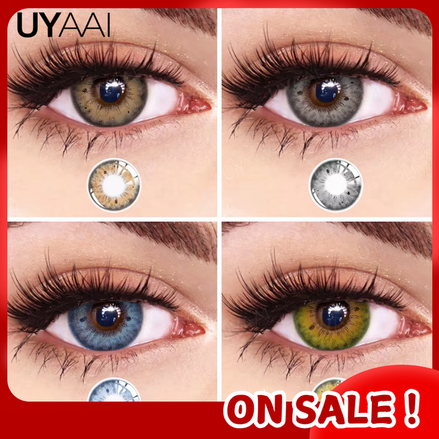 UYAAI 2Pcs Blue Contact Lenses For Eye Popular Lense Eye Color Cosplay Blue Colors Cosmetic Contact Lens Fast Delivery
