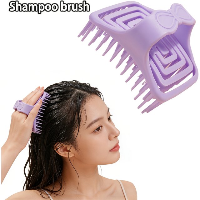 2 brosses de massage pour le shampooing, couleurs aléatoires. | Conception à poils doux et délicats | Plastique ABS | Base ajourée antidérapante pour utilisation sur surfaces sèches et