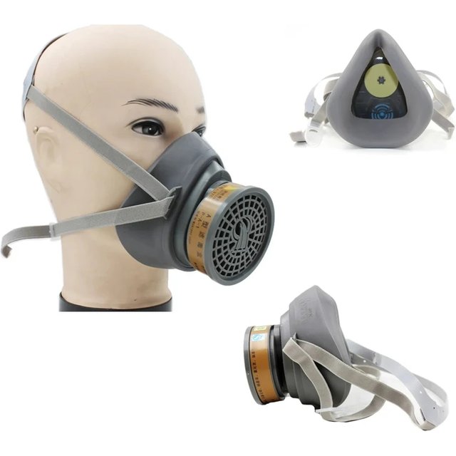 New Work Safety Chemical Gas Respirator Face Mask Gas Dust Mask For Spraying Painting Industrial Carbon Filtering Cartridge