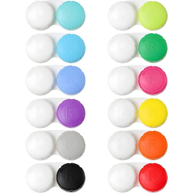 12pcs Colorful Glasses Cosmetic Contact Lenses Box Contact Lens Case For Eyes Travel Kit Holder Container Travel Accessories