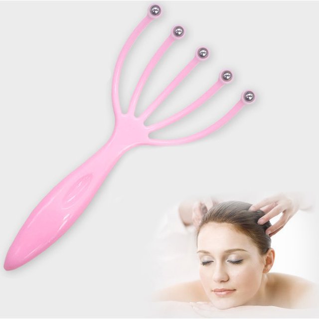 Soft Handheld Head Scalp Massager Neck Ball Comb Roller Five Finger Claws Steel Relax SPA Hair Care for Scratching Head Relief