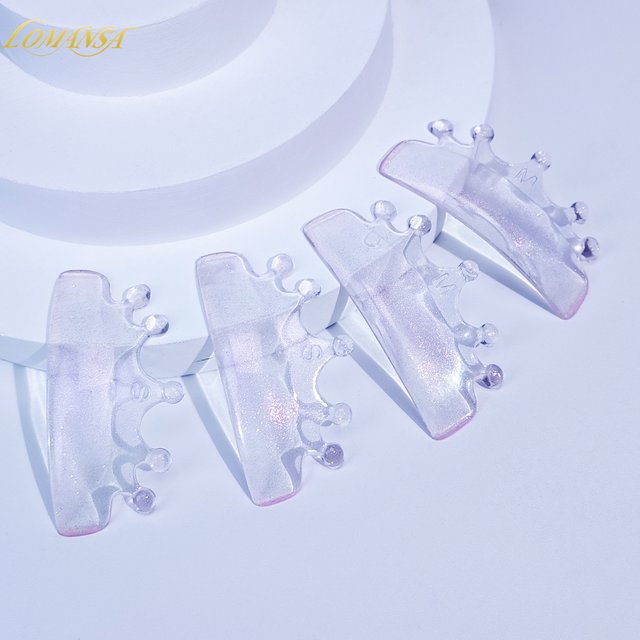 Lomansa 2 Pairs LC Curl Silicone Eyelash Perm Pads Sticky Lashes Rods Shield Lifting 3D Eyelash Curler Accessories Makeup Tool