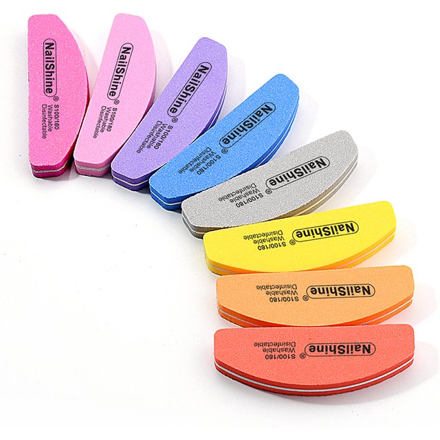 10/20pcs/Lot Mix Colorful Nail Filer 100/180 Grit Mini Useful Nail File Blocks Washable Sponge Nail Polish Sanding Buffer Tools