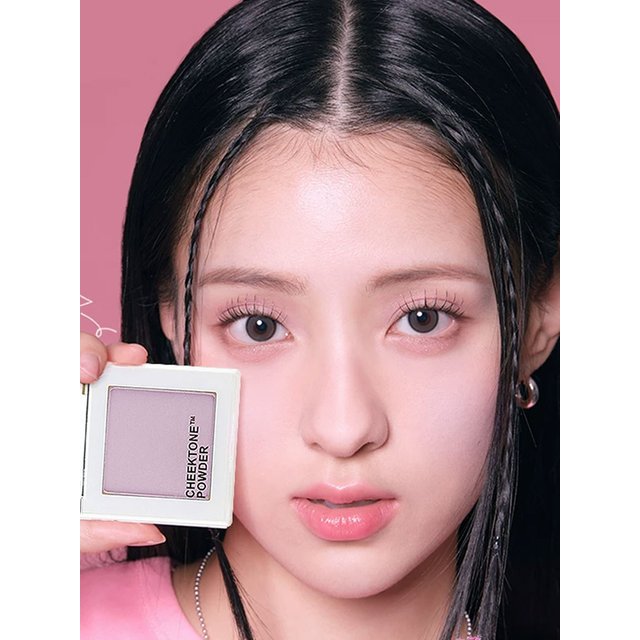 TONYMOLY Cheektone Single Blusher Powder P01 Milky Violet,Translucent Buildable Coverage,Korean Cosmetic,Korean Makeup