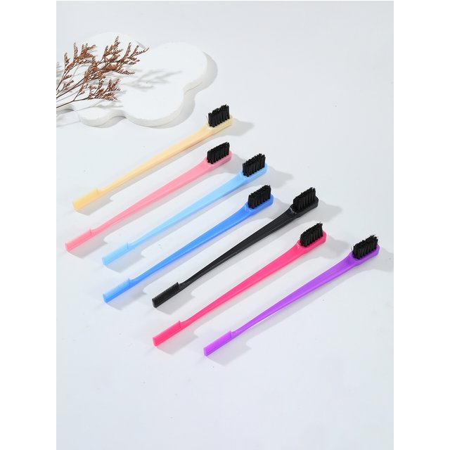 7pcs Anti-Static Multi-Color Double-Sided Edge Comb Control Hair Brush Set Accessories 2-in-1, Special for Real Hair Wigs