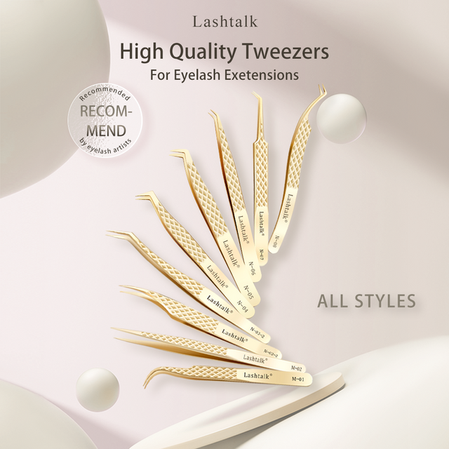 Lashtalk Eyelash Extension Tweezers Makeup Tools From Nagaraku Stainless Steel Non-magnetic Volume FakeLashes Supplies Accurate