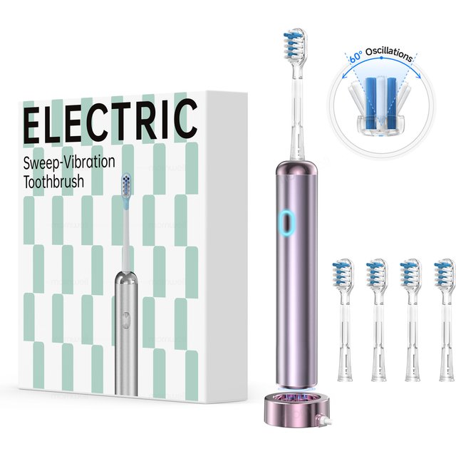 Wave Electric Toothbrush Oscillation & Vibration Sonic Electric Tooth Brush, Adults Teen BASS-Brushing Technique for Travel