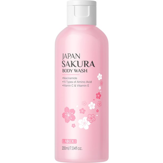 LAIKOU Japan Sakura Body Wash Long Lasting Fragrance Gentle Foaming Moisturizing Smooth Skin Shower Gel 100ml