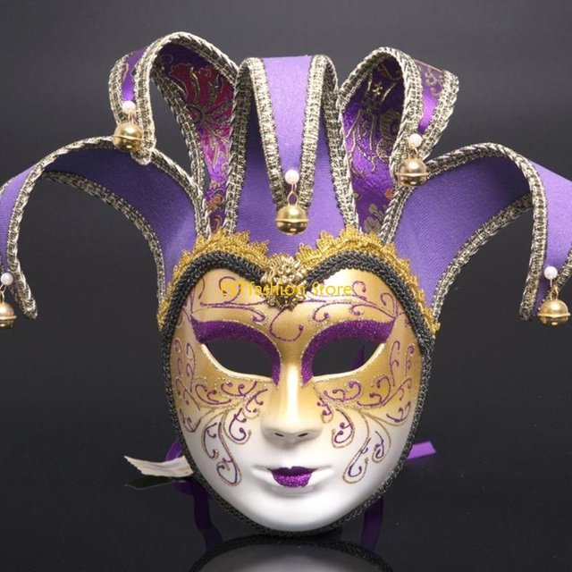 Y5GC – masque mascarade vénitien, masque complet bouffon, Costume carnaval, déguisement Cosplay