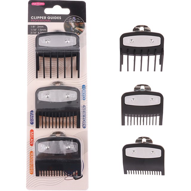 3Pcs/Set Hair Clipper Guards Guide Combs Trimmer Cutting Guides Styling Tools Attachment Compatible 1.5mm 3mm 4.5mm.