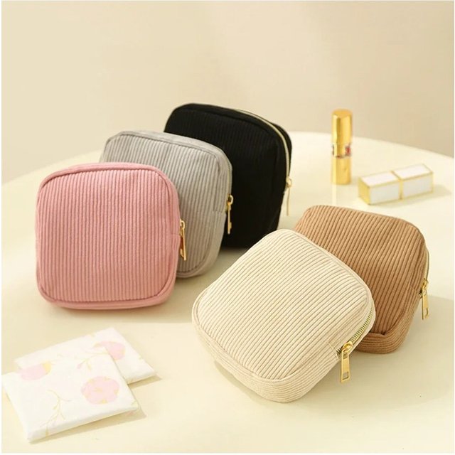 2025Fashion Makeup Lipstick Sanitary Napkins Case Mini Cosmetic Storage Pouch Women Ins Travel Organizer Bags Small Pouch