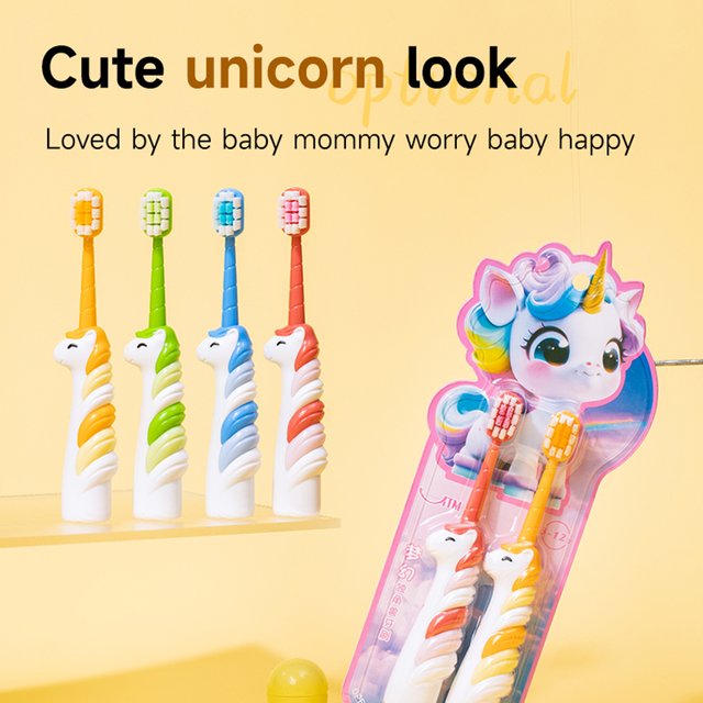2/4 Cartoon Kidsren's Toothbrushes for Kidsren Aged 3-12 Years Old, Unicorn Kidsren's Toothbrushes, Soft Bristles Care for Baby