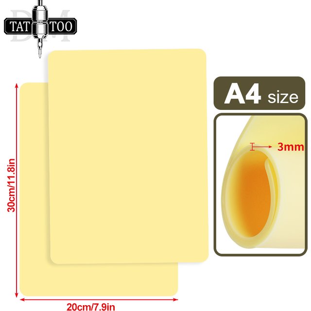 DM Tattoo Practice Skin Double Sides Silicone 3mm A4 Size Microblading Eyebrow Permanent Makeup Practice Skin Tattoo Supplies