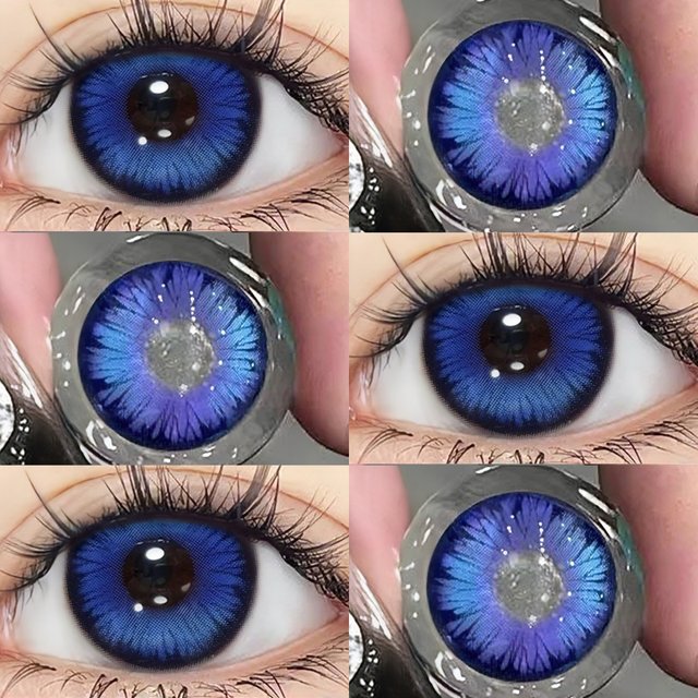 VISUASHOW Anime Cosplay Colored Contacts Lens 14.2mm Half‑Year Soft Cosmetic Lenses for Coser Halloween Party Costume Makeup