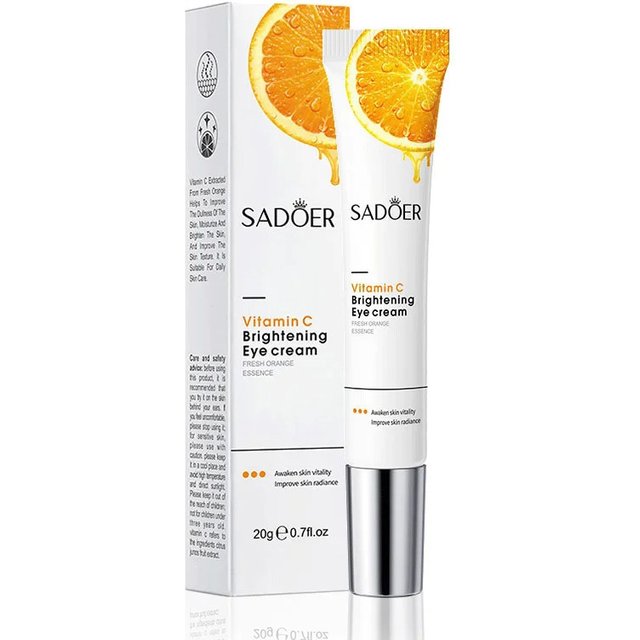 SADOER Vitamin C Eye Cream Moisturizing Anti Dark Circles Eye Bags Firming Anti-puffiness Beauty Eyes Skin Care Products