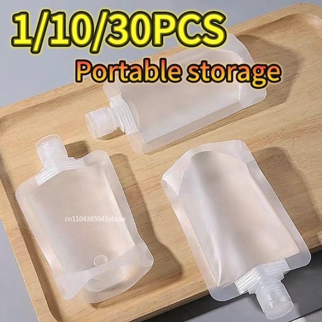 1-50Pcs Travel Empty Squeeze Bags Lotion Dispensing BagRefillable Shampoo Toiletries Conditioner Liquid Cosmetic Storage Pouches