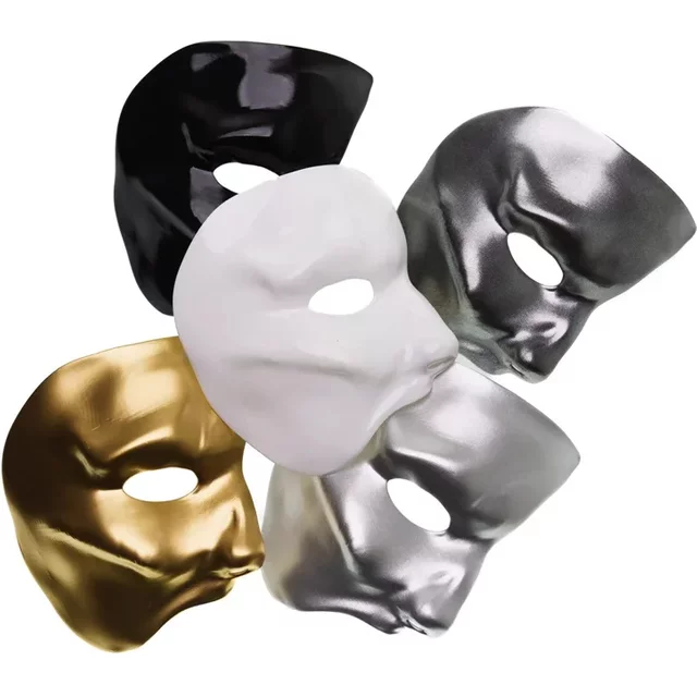 Halloween Phantom of The Opera Cosplay Mask Half Face Mask Vintage Venetian Masquerade Carnival Festival Bar Opera Stage Prop