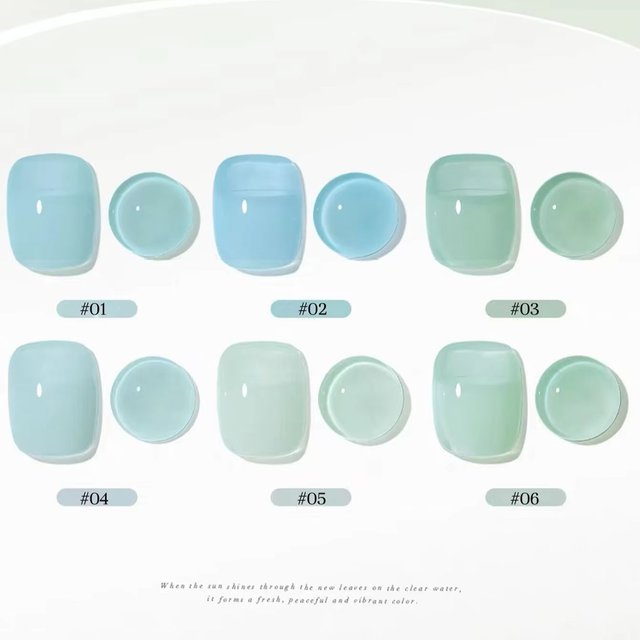 1-12pcs SHAKA Spring Summer Mint Manbo Gel Nail Polish 2026 New Pure Transparent Color Temperament Whitening Nail Gel