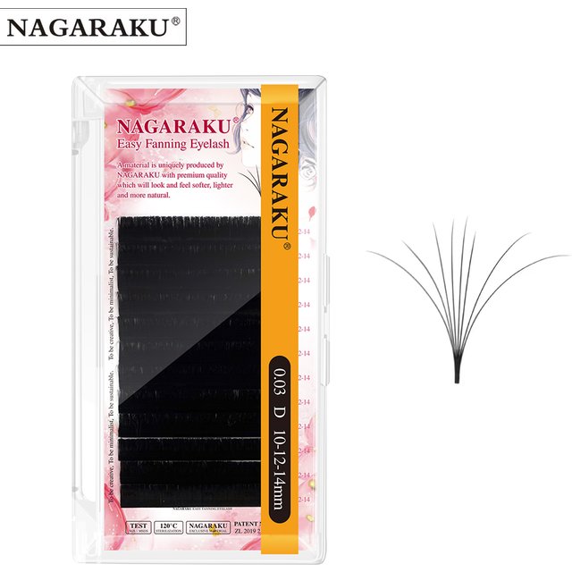 NAGARAKU Eyelashes Makeup Easy Fans Wires Extension Bloom Auto Fans Eyelash mega volume Lashes Quality Natural