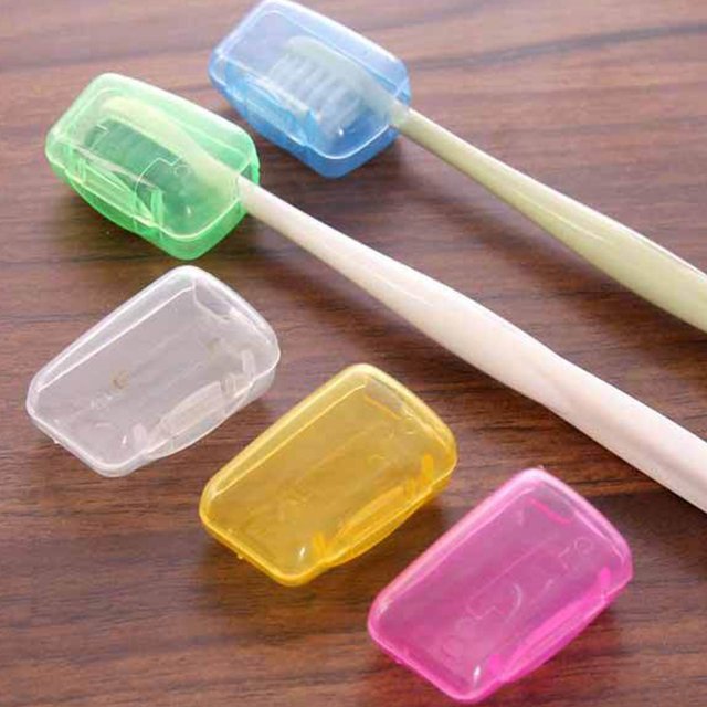 5pcs Travel Toothbrush Head Covers Toothbrush Protector Cap Brush Pod Case Protective Portable Plastic Clip For Household