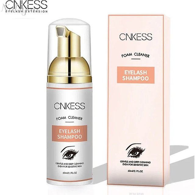 CNKESS Wholesale 60ml Private Label Oil Free Eyelash Foam Shampoo Cleanser for Eyelash Extension Lash Bath