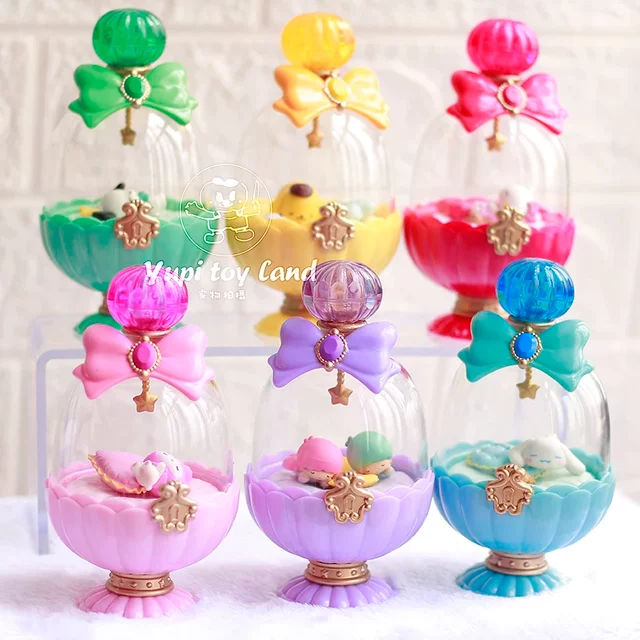 Rement Sanrio Character Dreamy Perfume Bottle Blind Box Hello Kitty My Melody Cinnamoroll Little Twin Stars Gudetama Figure Set