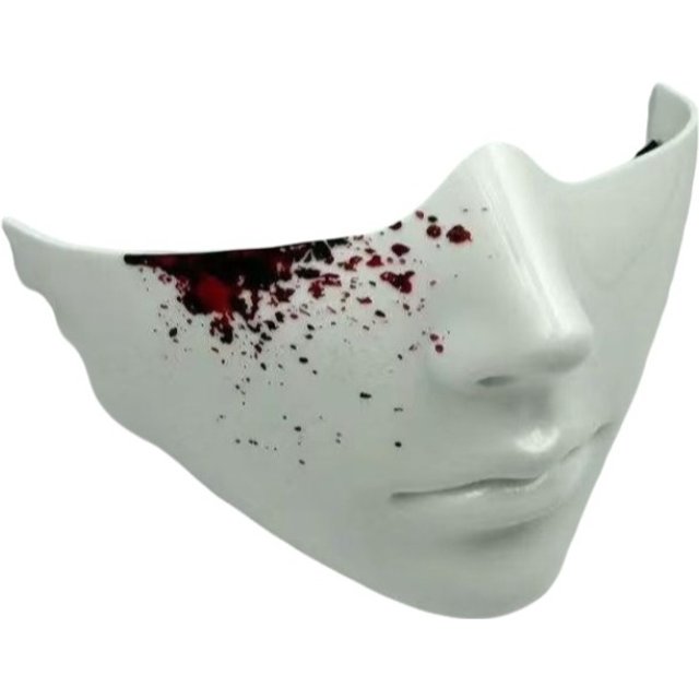 Durable Lightweight Shell Half Face Mask Glossy Black Smooth Edges Cosplay Face Mask Sculpted Fit Masquerade Mask
