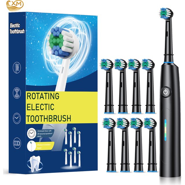 Rotating Electric Toothbrush for Adults with 8 Brush Heads Deep Clean Rechargeable Electric Toothbrush with 2 Min Smart Timer