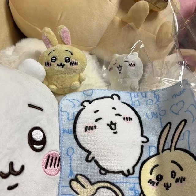 Chiikawa Cotton Square Towel 20cm Usagi Soft Pure Cotton Handkerchief Small Facial Towel Daily Household Cleaning Cloth Gift