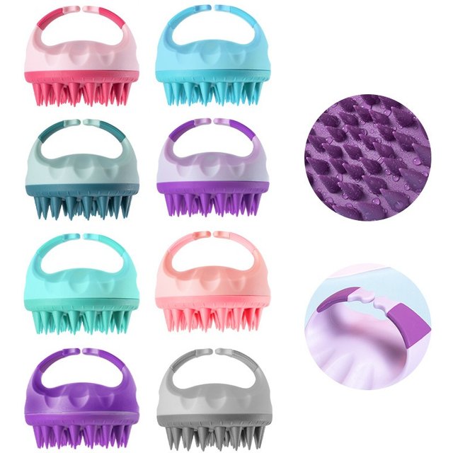 Shampoo Head Scalp Massage Brush Silicone Soft Skin Friendly Hair Washing Massager Comb SPA Massage Brush Beauty Hair Tool Salon