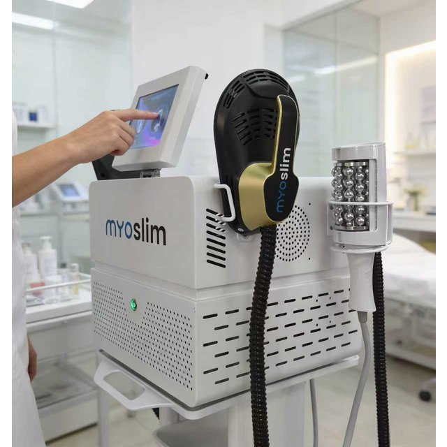 MYOslim, 6500W, EMS Body Sculpt Machine, RF Roller, HI-EMT, Muscle Building, Fat Reduction, Hip Lifting, Facial Contour